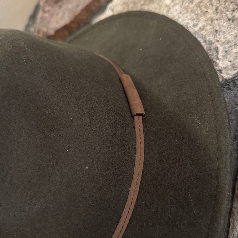Broner Dark Brown Wool Felt Outback Fedora Hat - Picture 2 of 4
